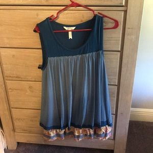 Matilda Jane blue tank multi layered